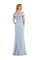 Online Off the Shoulder Tuxedo Maxi Prom Dress with Front Slit UK