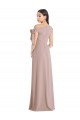 Online Off the Shoulder Tie Detail Maxi Crepe Prom Dress with Front Slit UK