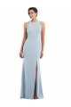 Online Cutout Open Back Halter Maxi Crepe Prom Dress with Scarf Tie UK