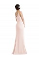 Online Skinny Strap Deep V-Neck Trumpet Crepe Prom Dress with Front Slit UK