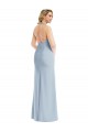 Online Plunge Neck Halter Backless Trumpet Prom Dress with Front Slit UK