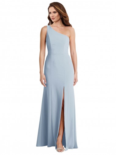 Online Bold One Shoulder Trumpet Maxi Crepe Prom Dress UK