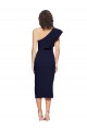 Online Ruched Midi Length Short Crepe Cocktail Prom Dress / Homecoming Dress with Shoulder Ruffles UK