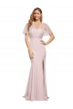 Online Crepe Long Sweetheart Neckline Prom Dress with Tulle Overlay Shoulders UK