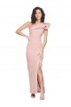 Online Full Length One Shoulder Crepe Prom Dress with Side Leg Split UK