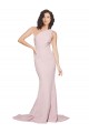 Online Long Sweep Train One Shoulder Crepe Prom Dress with Side Leg Split UK