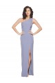 Online Floor Length One Shoulder Crepe Prom Dress with Pencil Skirt and Side Split UK