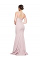 Online Straight Neck Long Strapless Crepe Prom Dress with Soft Tulle Overlay and Small Train UK