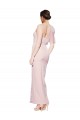 Online One Shoulder Tulle Overlay Sweetheart Neckline Long Crepe Prom Dress with Thigh Split UK