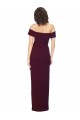 Online Fitted Full Length Off the Shoulder Crepe Prom Dress with Side Split and Waist Tie UK