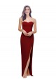 Online Straight Pencil Skirt Long Sweetheart Crepe Prom Dress with High Side Split UK