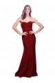 Online Long Full Length Sweetheart Slim Crepe Prom Dress with Strapless Bodice UK