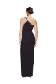 Online Long Floor Length Crepe Prom Dress with Side Split and One Strap UK