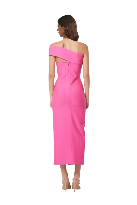 Online One Shoulder Neckline Short Midi Length Crepe Cocktail Prom Dress / Homecoming Dress UK