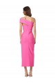 Online One Shoulder Neckline Short Midi Length Crepe Cocktail Prom Dress / Homecoming Dress UK