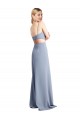 Online Feminine Scoop Neckline Long Crepe Slip Prom Dress  UK