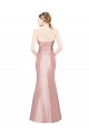 Online Long Strapless Stretch Satin Prom Dress with Pleats and Low Back UK