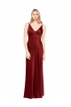 Online Full Length Long Stretch Satin Slip Prom Dress V-Back UK