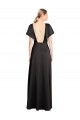 Online Cap Sleeves Open Back Long Stretch Satin Prom Dress UK