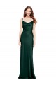 Online Fitted Cowl Neck Long Stretch Satin Slip Prom Dress with V-Back UK