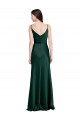 Online Fitted Cowl Neck Long Stretch Satin Slip Prom Dress with V-Back UK