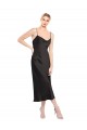 Online Cowl Neck Midi Length Short Stretch Satin Slip Cocktail Prom Dress / Homecoming Dress UK