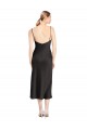 Online Cowl Neck Midi Length Short Stretch Satin Slip Cocktail Prom Dress / Homecoming Dress UK