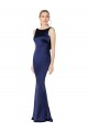 Online Sheath High Neck Stretch Satin Prom Dress Low Back UK
