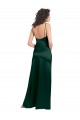Online Long Slim Scoop Neck Stretch Satin Prom Dress with Open Back UK