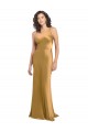 Online One Shoulder Long Floor Length Stretch Satin Slip Prom Dress UK