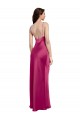 Online V-Neck Spaghetti Straps Slim Stretch Satin Prom Dress with Low Scoop Back UK