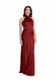 Online Backless Halter Long Stretch Satin Prom Dress UK