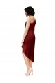Online One Shoulder Midi Length Short Stretch Satin Wrap Style Cocktail Prom Dress / Homecoming Dress UK