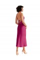 Online Midi Length V-Neck Short Stretch Satin Cocktail Prom Dress / Homecoming Dress with Low Scoop Back UK