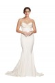 Online Strapless Cowl Neck Sweep Train Stretch Satin Prom Dress UK