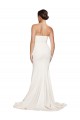 Online Strapless Cowl Neck Sweep Train Stretch Satin Prom Dress UK