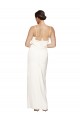 Online High Neck Stretch Satin Prom Dress with Low Back and Side Slit UK