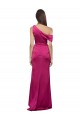 Online Off the Shoulder Short Sleeves Stretch Satin Prom Dress with Side Slit UK