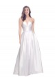 Online Full Length Strapless V-Cutout Stretch Satin Prom Dress UK