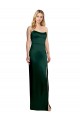 Online Scooped Strapless Neckline Stretech Satin Prom Dress with Side Slit UK