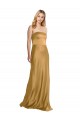 Online Sleek Strapless Long A-Line Stretch Satin Prom Dress UK