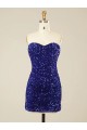 Online Short Sweetheart Velvet Sequin Prom Dress UK