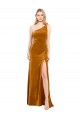 Online Sleek One Shoulder Long Velvet Prom Dress UK