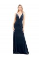 Online V-Back Long Velvet Prom Dress with Notched V-Neck and Spaghetti Straps UK