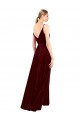 Online Faux Wrap V-Neck Sleek Long Velvet Prom Dress UK