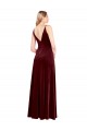 Online Faux Surplice Neckline Slim A-Line Long Velvet Prom Dress UK