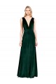 Online Daring Deep V-Neck Long Full Length Velvet Prom Dress UK