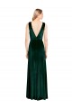 Online Daring Deep V-Neck Long Full Length Velvet Prom Dress UK