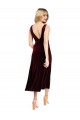 Online Daring Plunging V-Neckline Short Midi Length Velvet Cocktail Prom Dress / Homecoming Dress UK