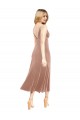 Online Midi Length Short V-Neck Velvet Cocktail Prom Dress / Homecoming Dress with Notched Neckline UK